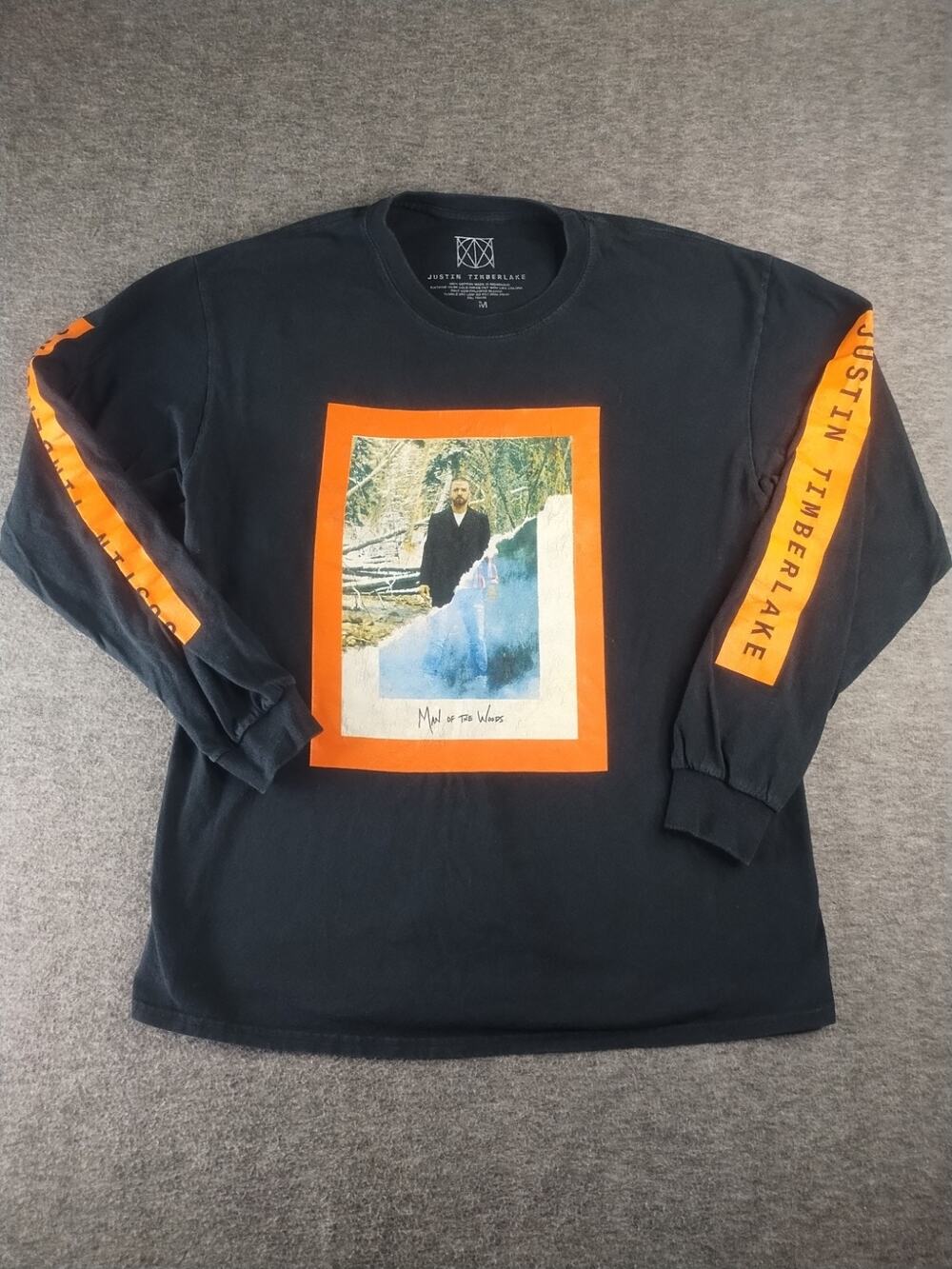 Justin Timberlake Man of the Woods Long Sleeve Black T-Shirt Size Size M
